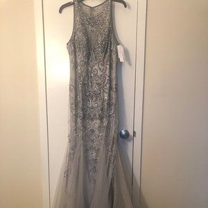 Formal evening/prom dress beaded illusion back